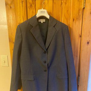 Armani Collezioni Gray Button Front Wool Blend Blazer